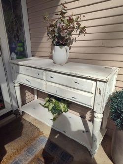 Beautiful All wooden 5 ft long entrance table MESA DE ENTRADA DE MADERA