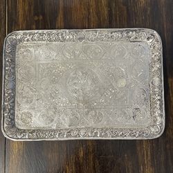 Antique Persian Silver Tray