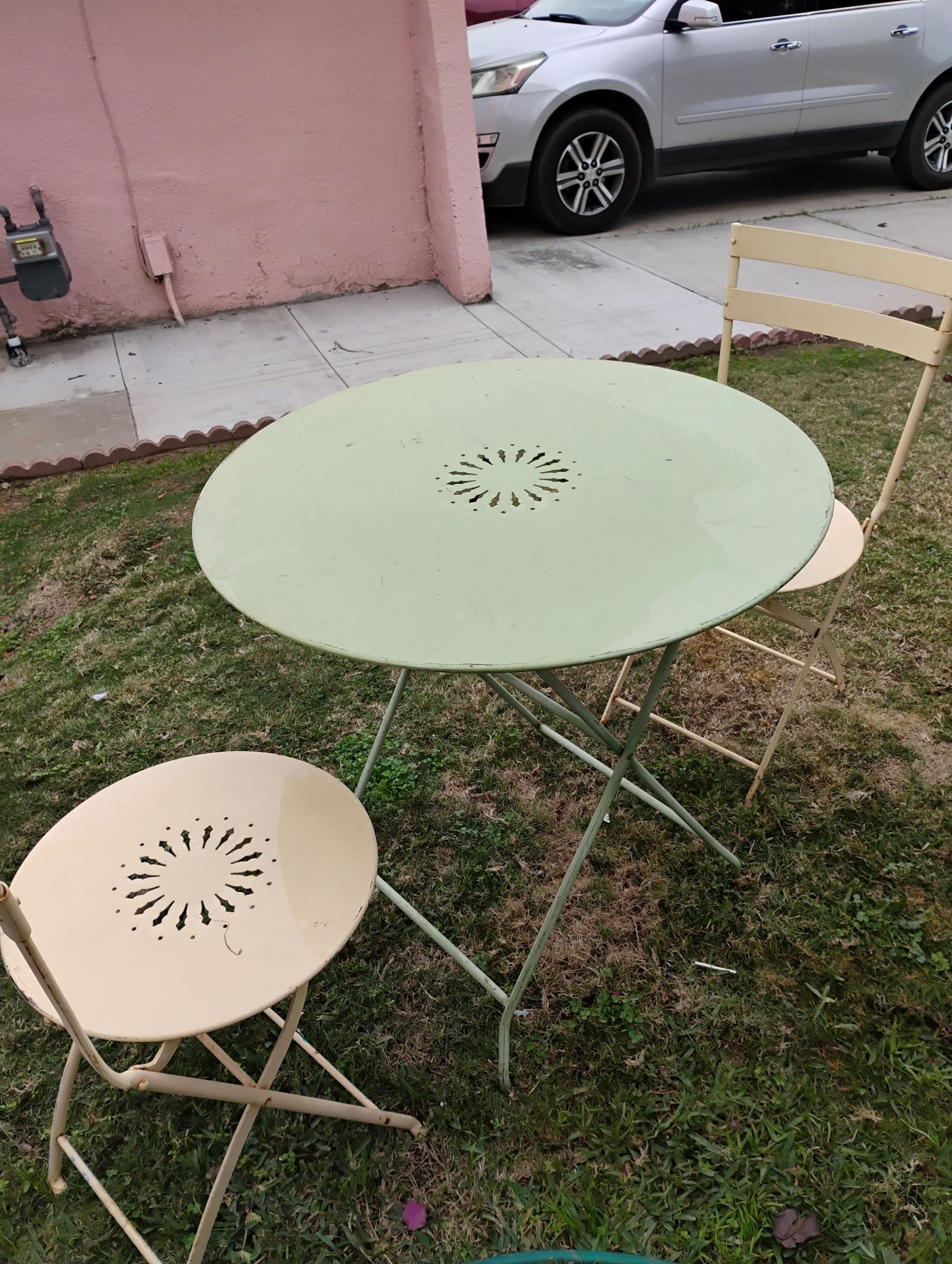 Folding Antique Patio Metal Table