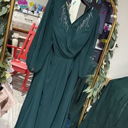 Vestido De Fiesta Talla 2X Nuevo- Long Sleeve Long Dress 2xx New 