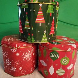 Set of 3 Christmas Tins