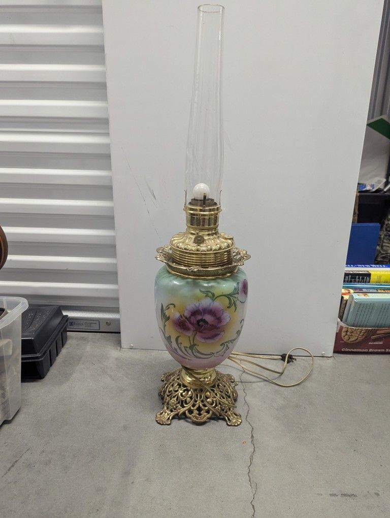 Antique Converted Electric Oil Lamp