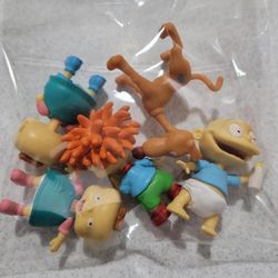 Set Of 5 RUGRATS Hard Rubber Statue Figure Toys - Spike Tommy Chuckie Phil Lil!!