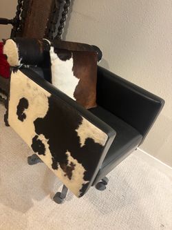 Cowhide barber chair
