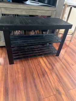 Black Wood Shoe Rack Bench