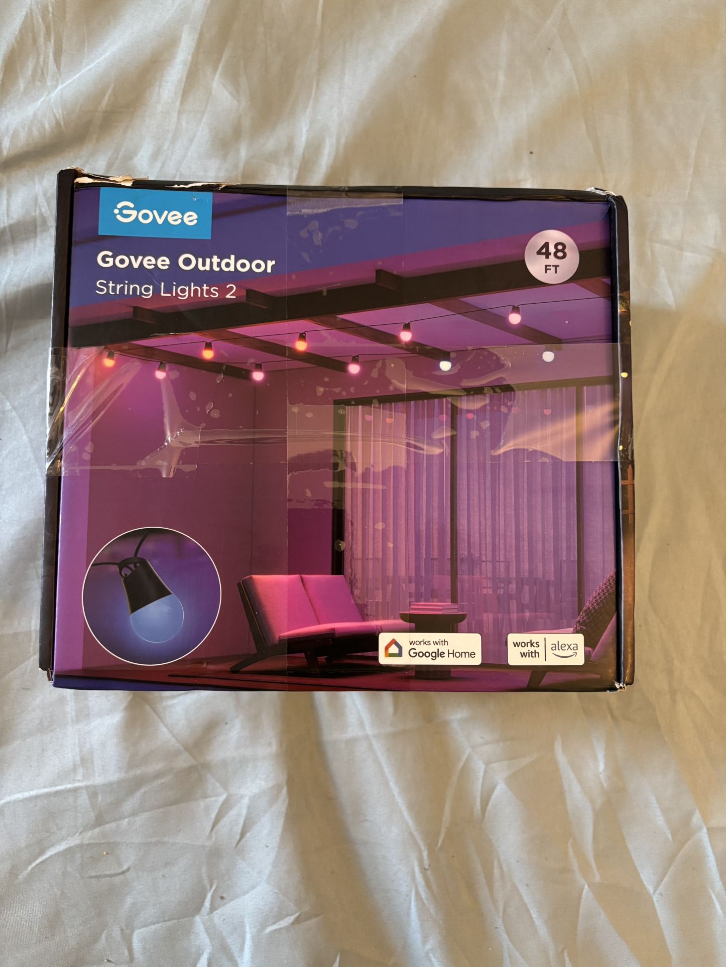 Govee Smart Outdoor String Lights 2, 48ft RGBIC Outdoor Lights