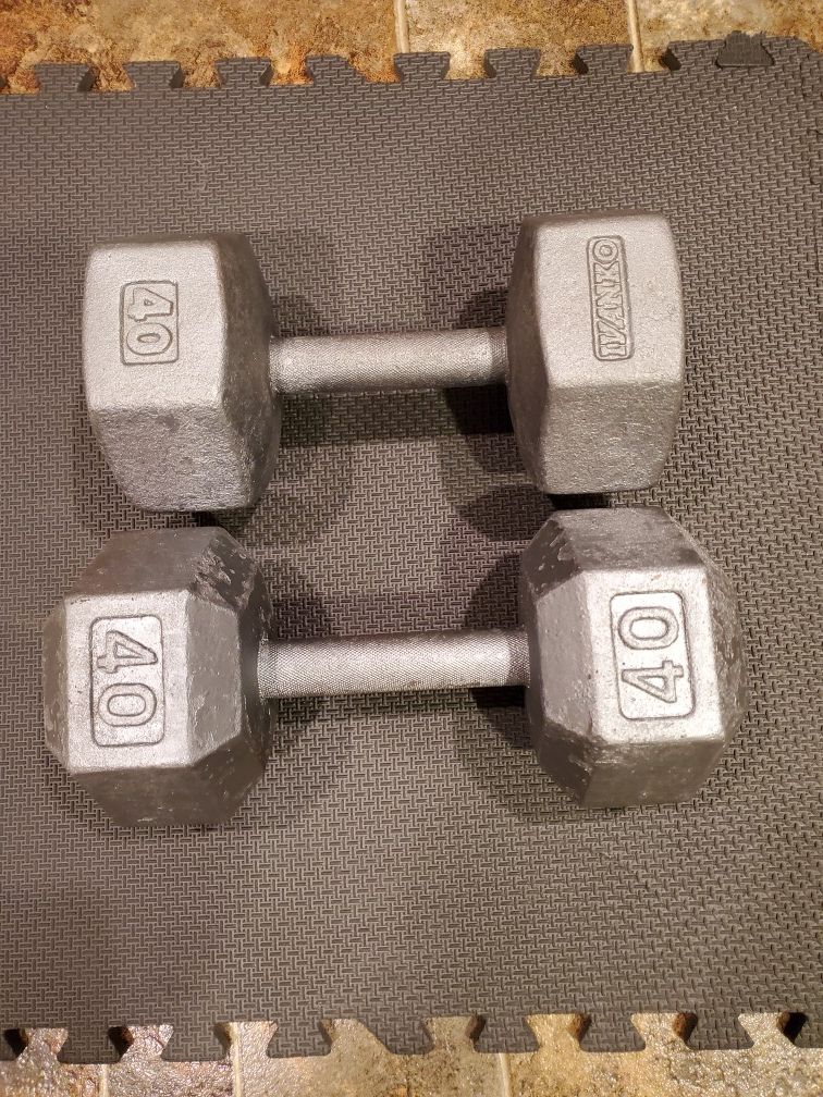 2x40 Pounds Dumbells Free Weights
