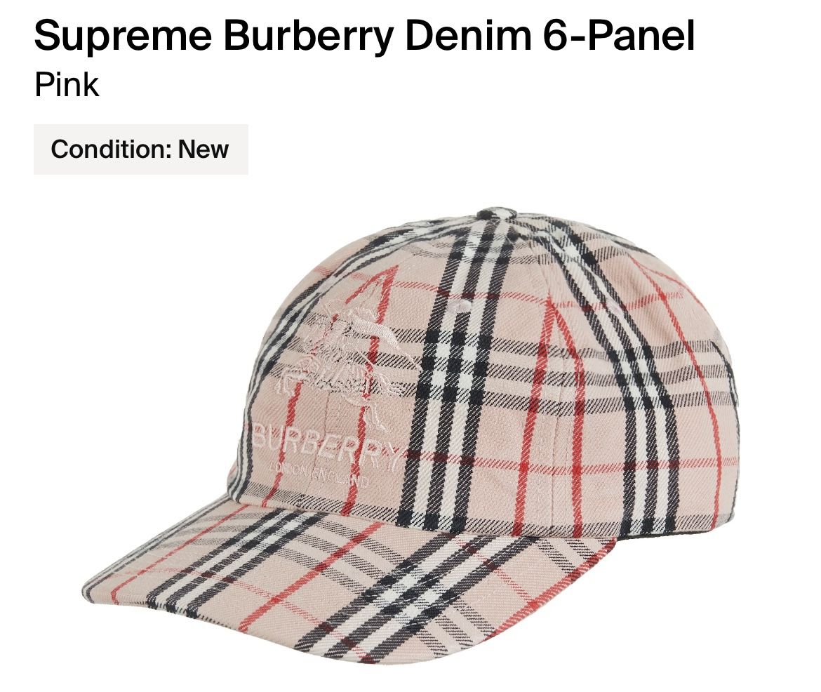 Supreme x Burberry Denim 6-Panel Hat