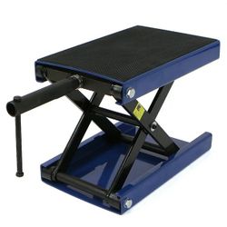 1100 Lbs 14"H Motorcycle Bike ATV UTV Scissor Jack Lift Wide Stand Hand Crank Dolly Dirt Bike Rack Transmission Muffler Stand 