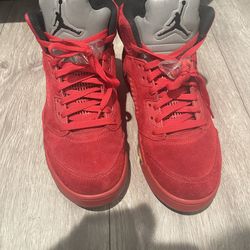 Jordan 5 red suede