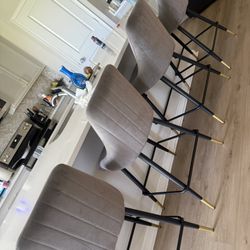 Grey Velvet Counter Chairs