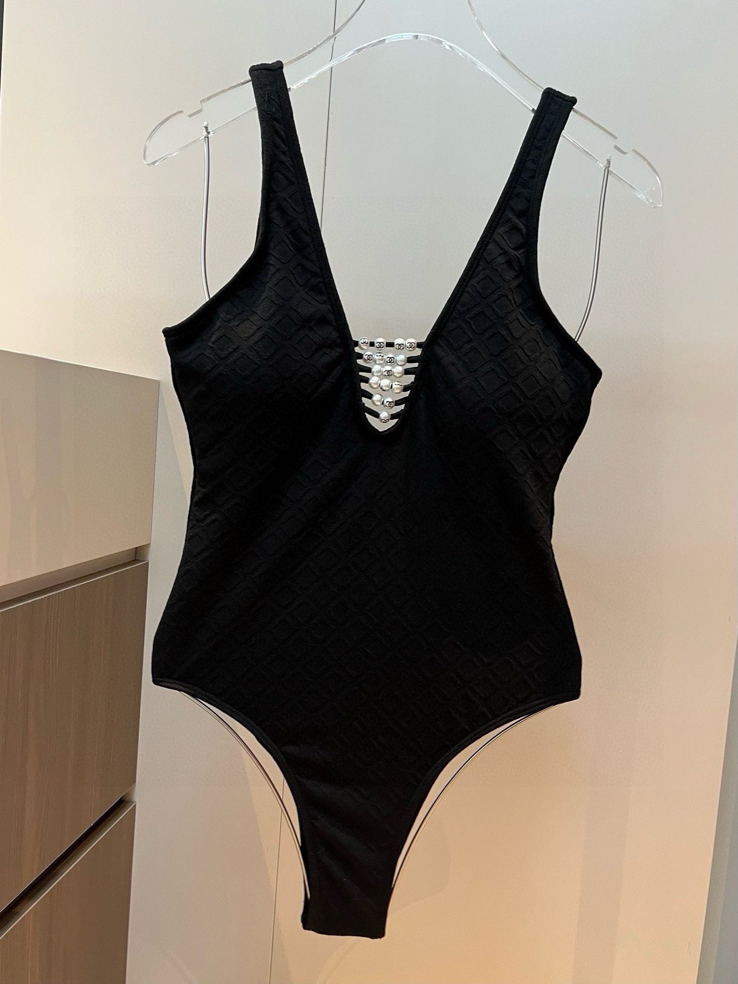 Chanel Pearl V-neck Bikini