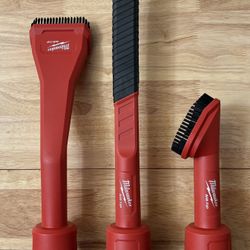 Milwaukee AIR-TIP Claw Utility Nozzle, Rotating Corner Brush, Flexible Long Crevice Tool For Wet/Dry Vacuums Automotive Set (3-Pc)