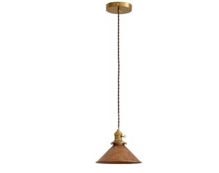 nging Pendant Light Rusted Copper Lampshade with Adjustable 6.5Ft Cord Pendant Ceiling Lights Retro Antique Hanging Light for Kitchen Island Living Ro