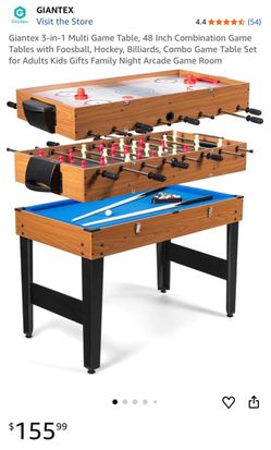 3 in 1 pool table/ foosball/ air hockey/ ping pong