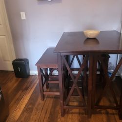 Folding  Kitchen Table Set   4 Stools