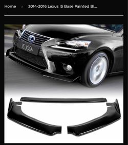 2014-2016 LEXUS IS BASE PAINTED BLACK FRONT BUMPER BODY KIT SPOILER LIP 3PCS