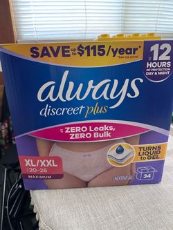 Always Discreet Plus Underwear XL/XXL 34 Count