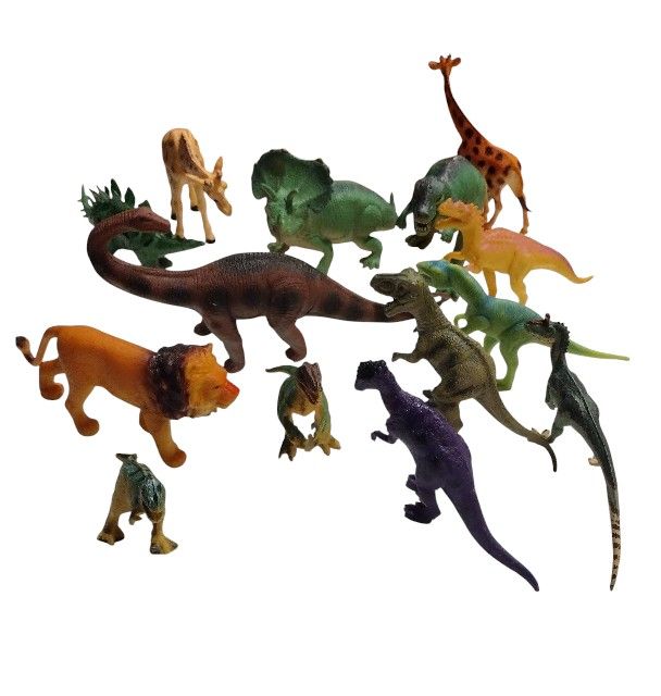 12 Dinosaur/ 2 Giraffe Lot