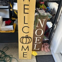 2 Holiday Front Door Signs