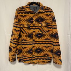Free Nature Men's Goldenrod Aztec Fleece Southwestern button up Shacket M