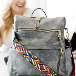 Modern+Chic Brielle Convertible Backpack/Bag in Grey