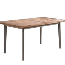 63”Large Solid Wood Dining Table for 6 People, Rustic Farmhouse Style Kitchen Table, Rectangular Dining Table for Kitchen, Dining Room & Living Room, 