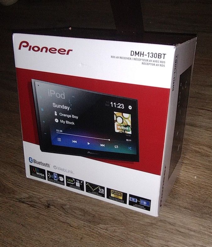 Pioneer DMH-130BT In-Dash Digital Media Receiver with 6.8 inch Touchscreen and Bluetooth