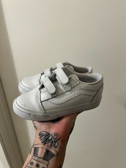 Vans Old Skool Kids Velcro Sneakers White Leather