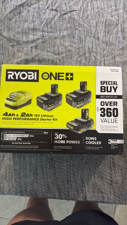RYOBI 18V Batteries Starter Pack  (unopened box)