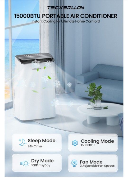 15000 BTU Portable Air Conditioners Cools Up to 800 Sq.Ft