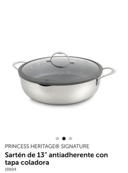 Princess House Sartén De 13” Con Tapa Coladora