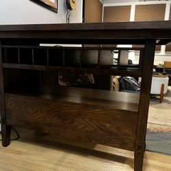 Dining Table w/Wine Storage & 2 Drawers