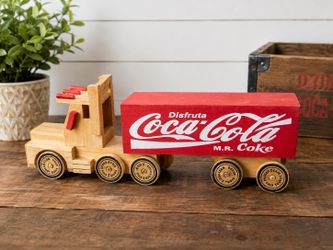 Handmade Wooden Coca-Cola Semi Truck