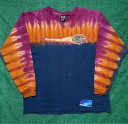 Vintage Harley Davidson Flame Tie Dye Shirt Large