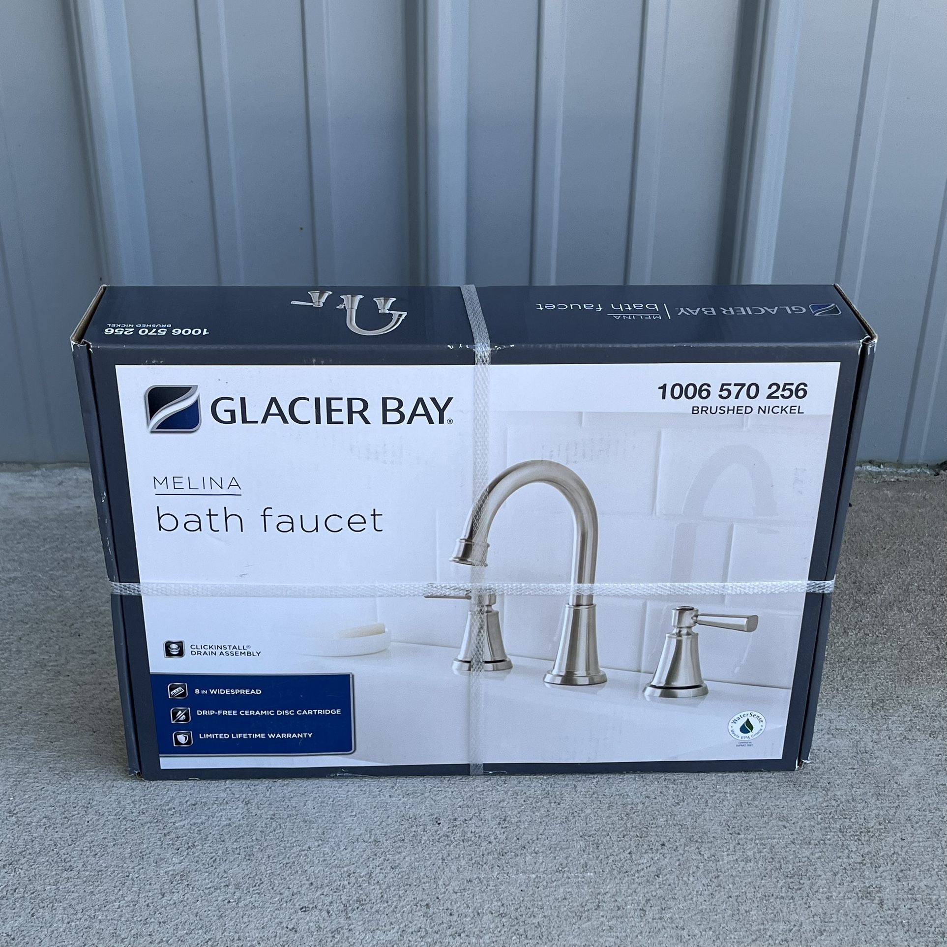 NEW Bathroom Vanity “Long neck” Brushed Nickel Faucet