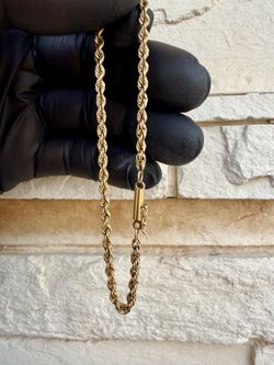 14k Rope chain bracelet (barrel clasp)