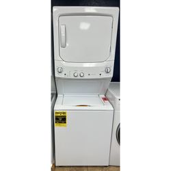 NEW - OPEN BOX! GE 3.8 CU. FT. WASHER & 5.9 CU. FT. ELECTRIC DRYER LAUNDRY CENTER GUD27ESSM1WW