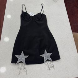 NWT NastyGal Bejeweled Dress Size 6 Premium Star Embellished Mini Tassle S   Nasty Gal Premium Star Embellished Mini Dress  **rare and sold out!**  Se