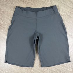 Gray High-Waist Biker Shorts