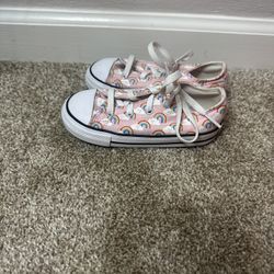 Pink & Rainbow Converse Low  Shoes Size 8c