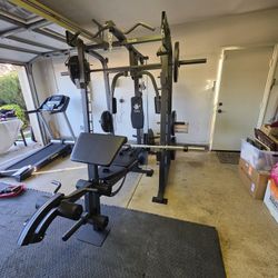 Smith Machine 2001 | Multi-Use Adj Bench | Gym Equipment | Fitness | Squat Rack | Excercise |🔴WEIGHTS AND BARBELL SOLD SEPARATELY 🔴 FREE DELIVERY 🚚