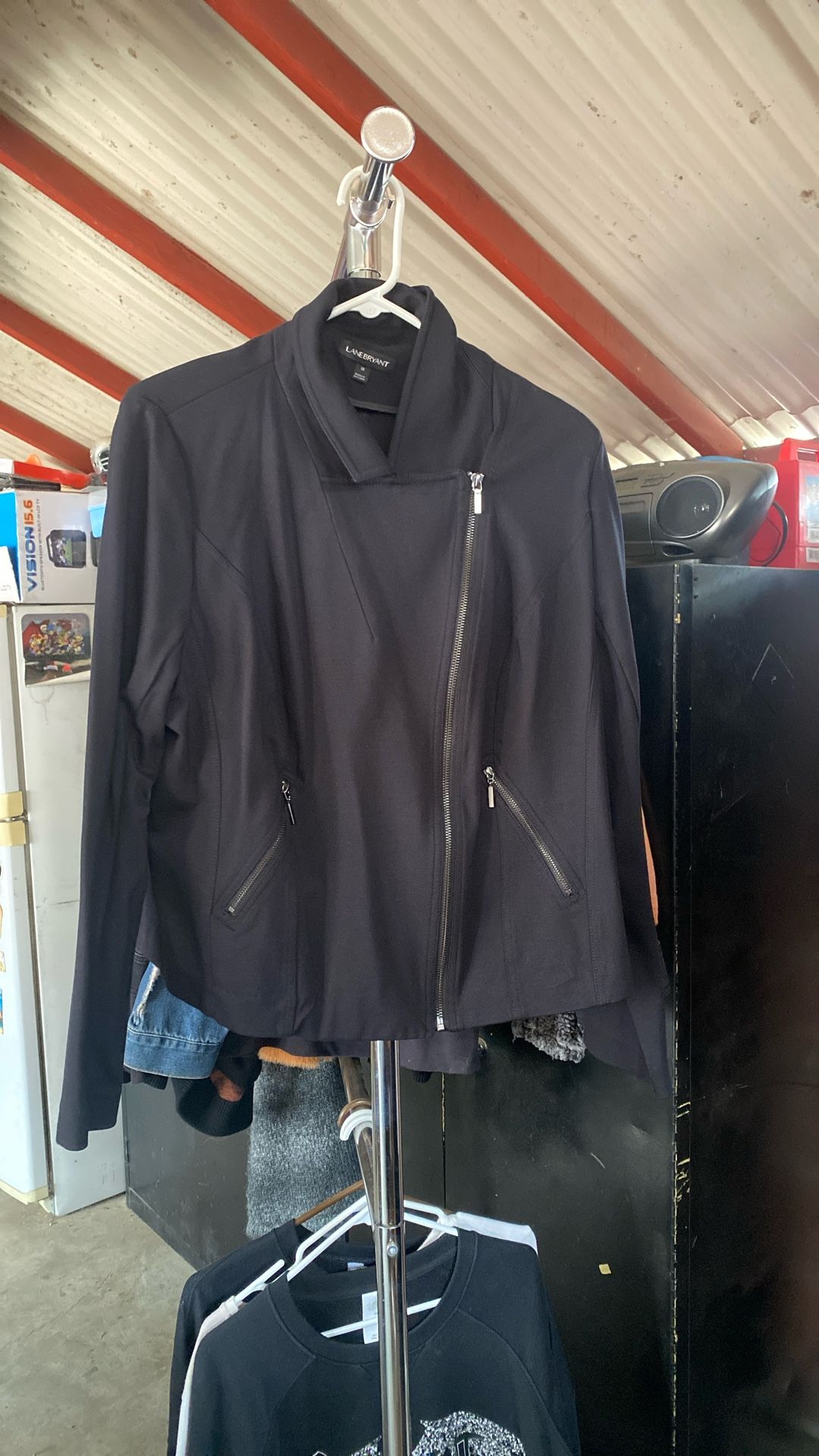 Lane Bryant Black Zip Up