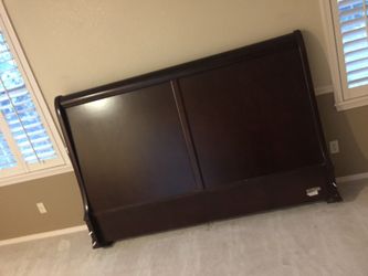 King size sleigh wooden bed frame