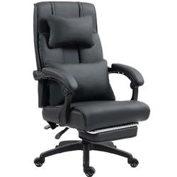 Desk Chair with Foot Rest, Big and Tall Office Chair with Leg Rest, Executive Office Chairs, Reclining Office Chair with Footrest High Back Leather Er