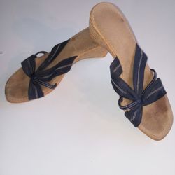 Italian Shoemakers Women's Platform Sandals Black/Tan Size 7
