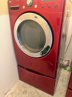 Washer dryer with storage
