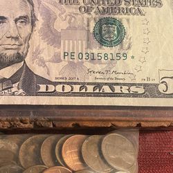 One rear five dollarPE star note