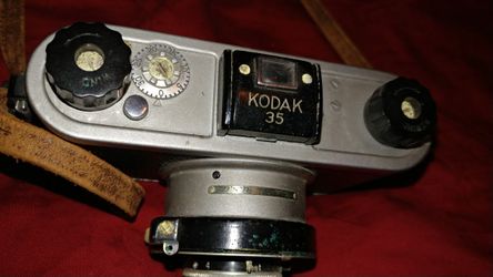 Old antique camera with case