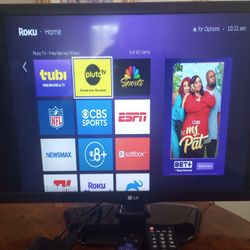 LG 24" TV with Roku Express Unit